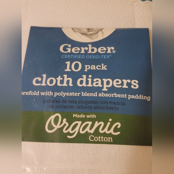 Gerber Cloth Diapers Organic 10 Pack - Picture 2 of 7